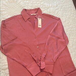 Francesca's Collections Pink Button Down Shirt